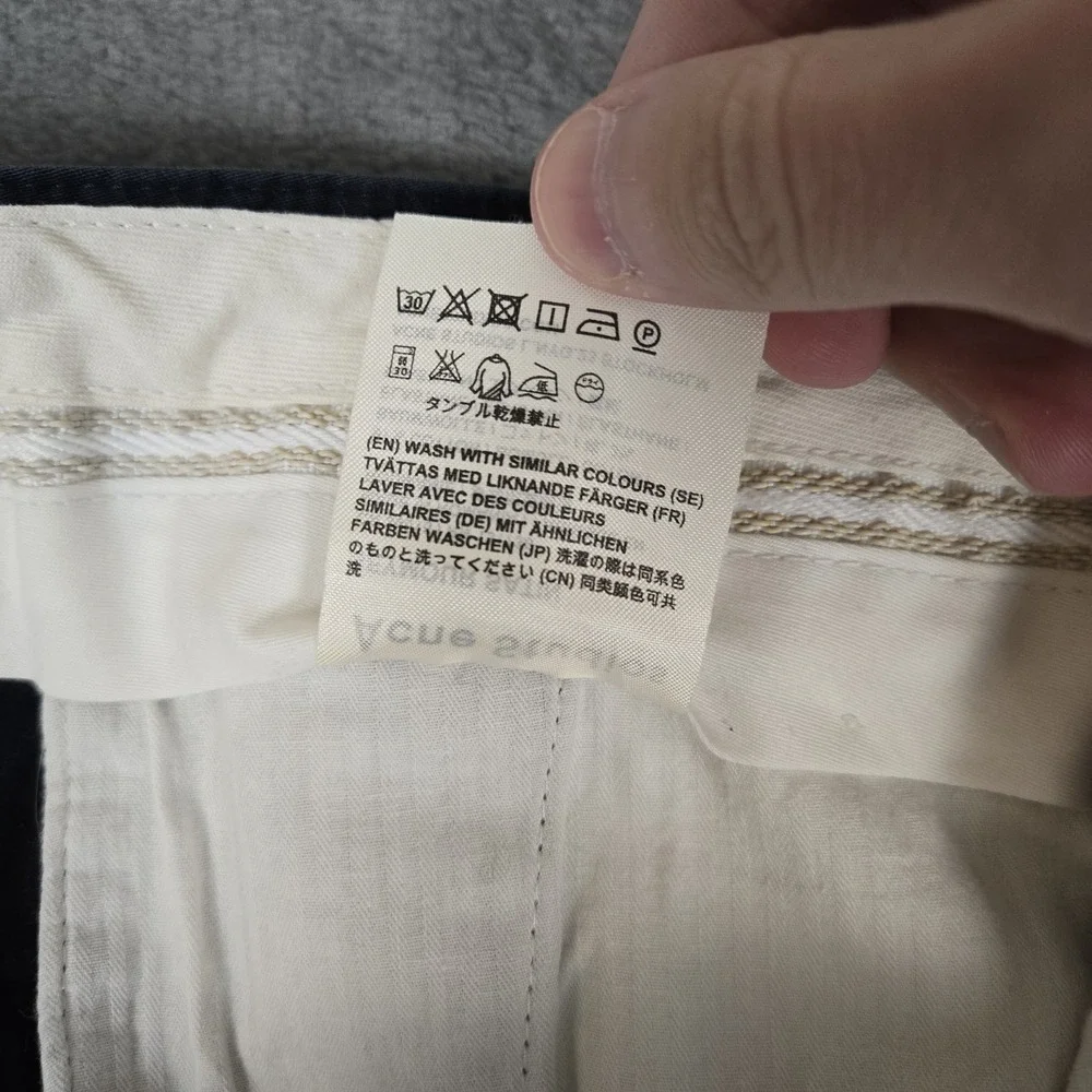 Acne Studios Shorts Mens 34 Blue Seymour Satin Chino Stretch Cotton Casual